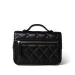 CHANEL Clutch Black Black Caviar Quilted Business Affinity Clutch With Chain Flap Light Gold Hardware -Knockoff
