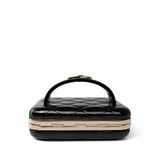 CHANEL Clutch Black Minaudiere CC Clutch Black w/ Light Gold -Knockoff
