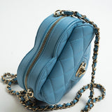 CHANEL Clutch Blue 22S CC In Love Blue Lambskin Quilted Small (Clutch on Chain) Heart Bag LGHW -Knockoff
