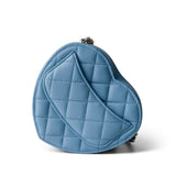 CHANEL Clutch Blue 22S CC In Love Blue Lambskin Quilted Small (Clutch on Chain) Heart Bag LGHW -Knockoff
