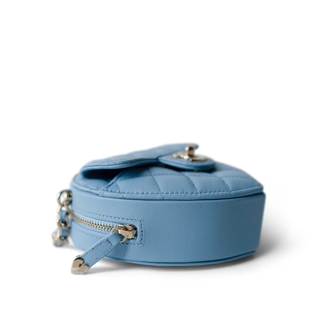 CHANEL Clutch Blue 22S CC In Love Blue Lambskin Quilted Small (Clutch on Chain) Heart Bag LGHW -Knockoff
