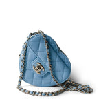 CHANEL Clutch Blue 22S CC In Love Blue Lambskin Quilted Small (Clutch on Chain) Heart Bag LGHW -Knockoff
