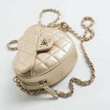 CHANEL Clutch Gold 22S CC In Love Metallic Gold Lambskin Quilted Small (Clutch on Chain) Heart Bag LGHW -Knockoff
