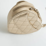 CHANEL Clutch Gold 22S CC In Love Metallic Gold Lambskin Quilted Small (Clutch on Chain) Heart Bag LGHW -Knockoff
