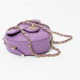 CHANEL Clutch Purple 22S CC In Love Purple Lambskin Quilted Small (clutch with Chain) Heart Bag LGHW -Knockoff
