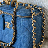 CHANEL Cosmetic Cases 22C Micro Denim Vanity Pearl Crush -Knockoff
