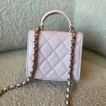 CHANEL Cosmetic Cases 22P Light Pink Lambskin Quilted Micro Vanity w/ Top Handle -Knockoff
