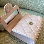 CHANEL Cosmetic Cases 22P Light Pink Lambskin Quilted Micro Vanity w/ Top Handle -Knockoff
