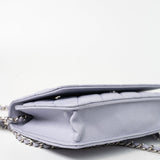 CHANEL Crossbody 21K Lavender Caviar Quilted Wallet On Chain WOC Silver Hardware -Knockoff
