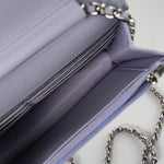 CHANEL Crossbody 21K Lavender Caviar Quilted Wallet On Chain WOC Silver Hardware -Knockoff
