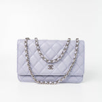 CHANEL Crossbody 21K Lavender Caviar Quilted Wallet On Chain WOC Silver Hardware -Knockoff
