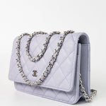 CHANEL Crossbody 21K Lavender Caviar Quilted Wallet On Chain WOC Silver Hardware -Knockoff
