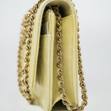 CHANEL Crossbody Yellow 23S Iridescent Yellow Lambskin Quilted Wallet On Chain (WOC) Light Gold Hardware -Knockoff
