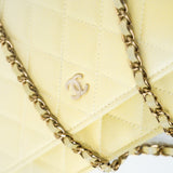 CHANEL Crossbody Yellow 23S Iridescent Yellow Lambskin Quilted Wallet On Chain (WOC) Light Gold Hardware -Knockoff
