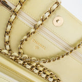 CHANEL Crossbody Yellow 23S Iridescent Yellow Lambskin Quilted Wallet On Chain (WOC) Light Gold Hardware -Knockoff
