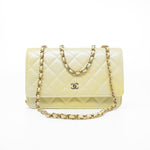 CHANEL Crossbody Yellow 23S Iridescent Yellow Lambskin Quilted Wallet On Chain (WOC) Light Gold Hardware -Knockoff
