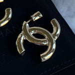 CHANEL Earrings 22C CC Earrings Light Gold -Knockoff
