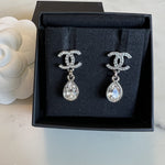 CHANEL Earrings Chanel 21K Silver Crystal Drop Earrings -Knockoff
