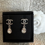 CHANEL Earrings Chanel 21K Silver Crystal Drop Earrings -Knockoff
