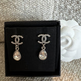 CHANEL Earrings Chanel 21K Silver Crystal Drop Earrings -Knockoff
