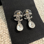 CHANEL Earrings Chanel 21K Silver Crystal Drop Earrings -Knockoff
