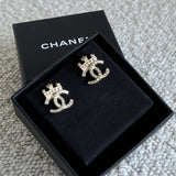 CHANEL Earrings Chanel CC Crown Light Gold Earring -Knockoff
