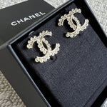 CHANEL Earrings Chanel CC Crystal and Gold Earrings -Knockoff
