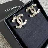 CHANEL Earrings Chanel CC Crystal and Gold Earrings -Knockoff
