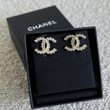 CHANEL Earrings Chanel CC Crystal and Gold Earrings -Knockoff
