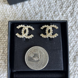 CHANEL Earrings Chanel CC Crystal and Gold Earrings -Knockoff
