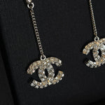 CHANEL Earrings Chanel CC Earring Silver & Crystal -Knockoff
