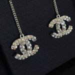 CHANEL Earrings Chanel CC Earring Silver & Crystal -Knockoff
