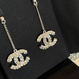 CHANEL Earrings Chanel CC Earring Silver & Crystal -Knockoff
