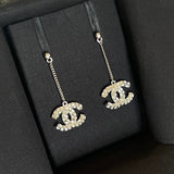 CHANEL Earrings Chanel CC Earring Silver & Crystal -Knockoff
