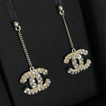 CHANEL Earrings Chanel CC Earring Silver & Crystal -Knockoff
