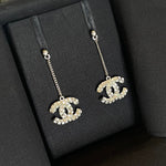 CHANEL Earrings Chanel CC Earring Silver & Crystal -Knockoff
