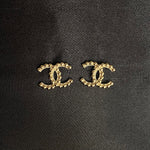 CHANEL Earrings Chanel CC Stud Earrings Gold -Knockoff
