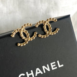 CHANEL Earrings Chanel CC Stud Earrings Gold -Knockoff
