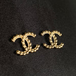 CHANEL Earrings Chanel CC Stud Earrings Gold -Knockoff
