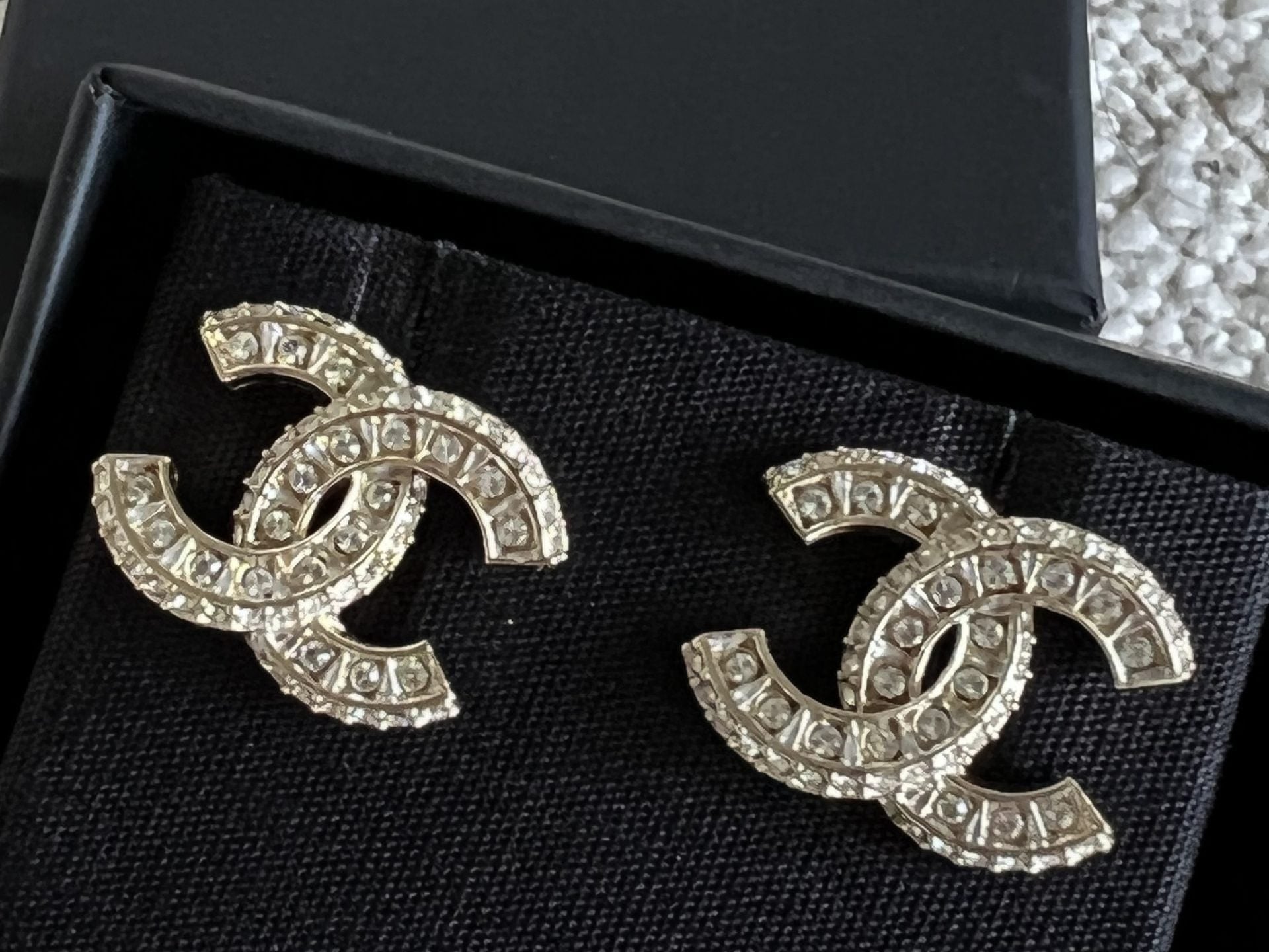 CHANEL Earrings Chanel Classic CC Timeless Earrings Light Gold -Knockoff
