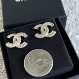 CHANEL Earrings Chanel Classic CC Timeless Earrings Light Gold -Knockoff
