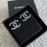 CHANEL Earrings Classic CC Ruthenium Earring -Knockoff
