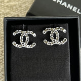 CHANEL Earrings Classic CC Ruthenium Earring -Knockoff
