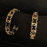 CHANEL Earrings Gold 21A CC Dangle Hoops Earrings Gold -Knockoff
