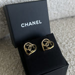 CHANEL Earrings Gold 22P Chanel CC Heart Small Earrings Light Gold -Knockoff
