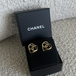 CHANEL Earrings Gold 22P Chanel CC Heart Small Earrings Light Gold -Knockoff
