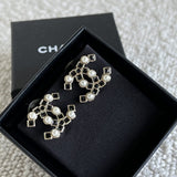 CHANEL Earrings Gold 22P Gold Black Crystal Pearl Earrings -Knockoff
