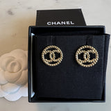 CHANEL Earrings Gold CC Round Earrings -Knockoff
