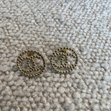 CHANEL Earrings Gold CC Round Earrings -Knockoff
