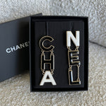 CHANEL Earrings Gold Cha-nel  Earrings Black, White and Gold -Knockoff
